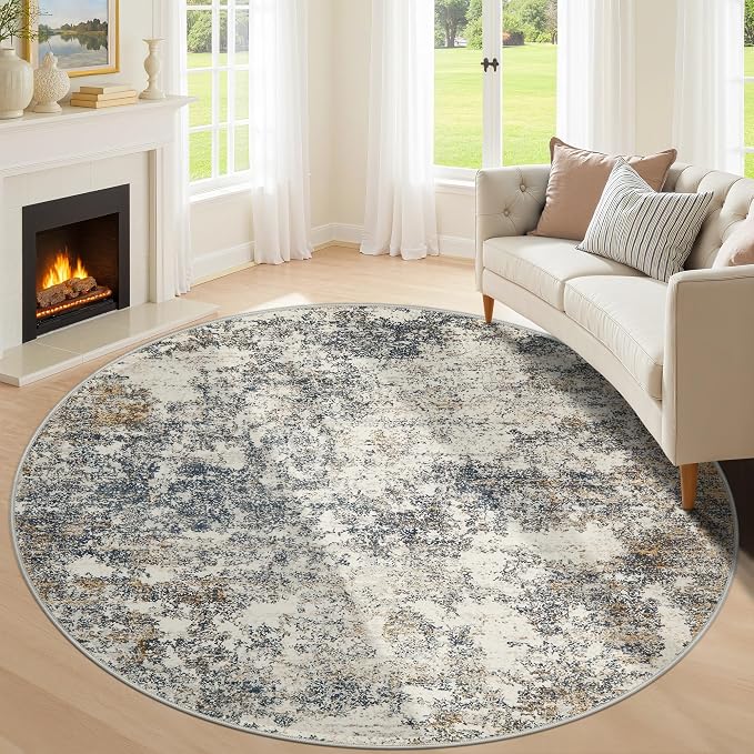 6ft Washable Round Rug by KiginaraArt
