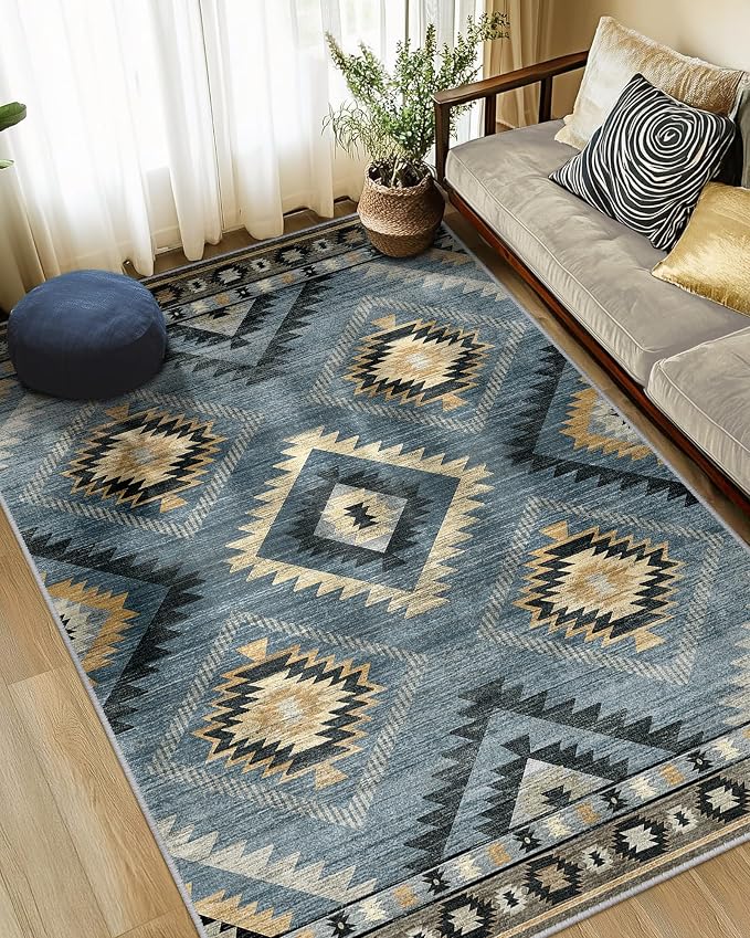 BESTSWEETIE Area Rug 5x7 Rug Machine Washable Rug Non-Slip Low Pile Print by BESTSWEETIE