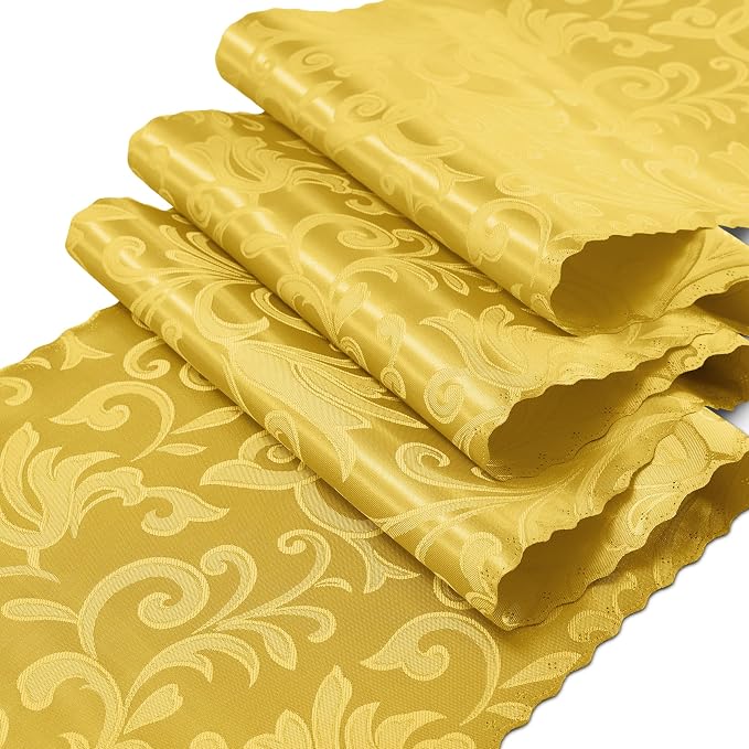 RUDONG M Gold Satin Table Runners, 12 x 108 Inch, 12 Pack | Long Silky Damask - Image 7