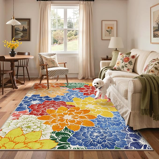GENIMO Indoor Outdoor Area Rug 6'x9', Machine Washable Rugs - Image 6