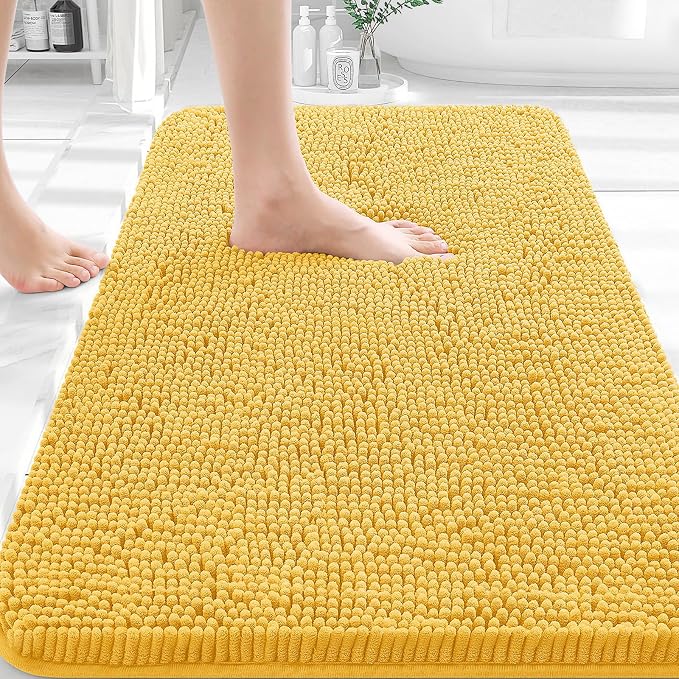 OLANLY Bathroom Rugs 35x24, Extra Soft Absorbent Chenille Bath Rugs, Rubber by OLANLY