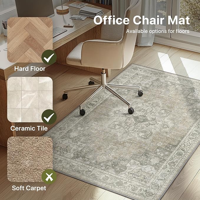 36"x48" Office Chair Mat for Hardwood Tile Floor, Under Desk Carpet Protector - Image 3