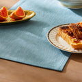 Rustic Cotton Linen Table Runner, 13x60 Inches River Blue | Farmhouse Style by ZEEMARTONLINE