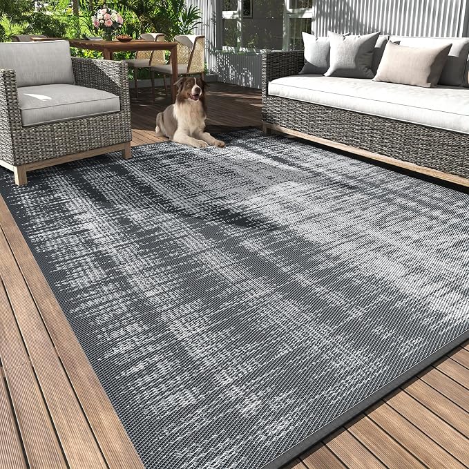 MontVoo Outdoor Rug Waterproof 6x9 ft Outdoor Carpet Patio Rug Mat Reversible by MontVoo