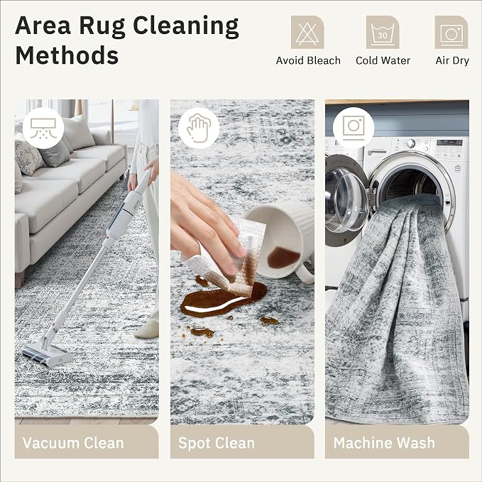 Soalmost Washable Area Rug 8x10, Large Soft Rugs - Image 7