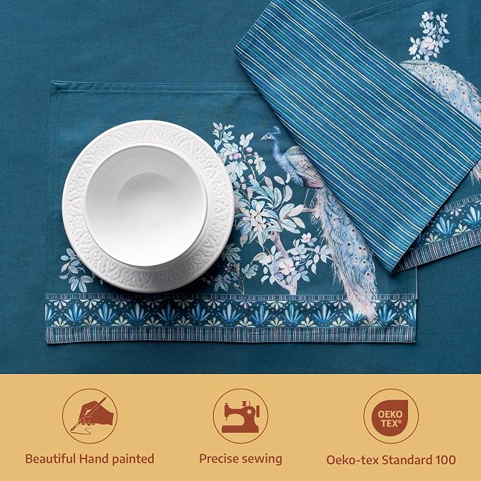 Maison d' Hermine Placemats Set of 4 Reusable 100% Combed Cotton | Cloth Place - Image 2