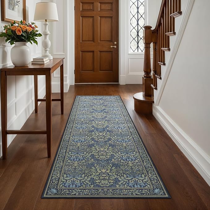 GENIMO 2x10 Runner Rug Non Slip Washable, Vintage Floral Kitchen Runner Rug by GENIMO