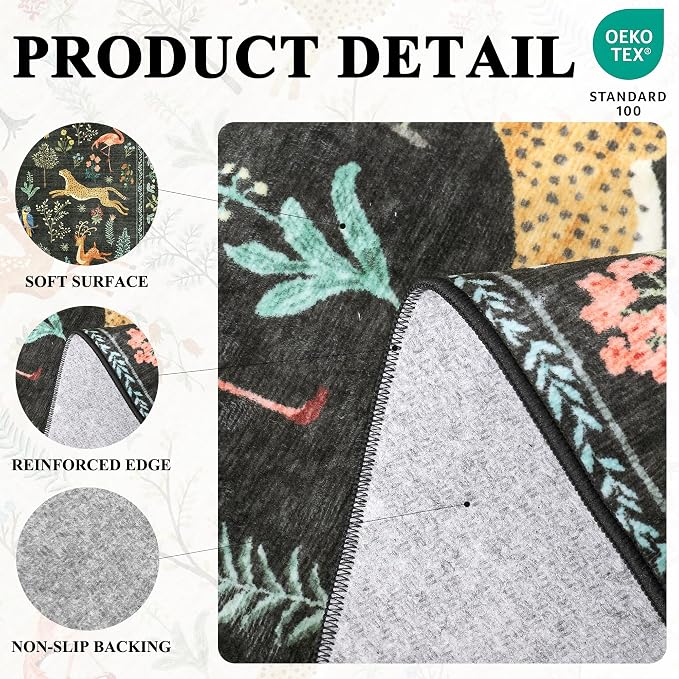 DUKINO 2x3 Rug, Washable Animal Rugs - Image 5