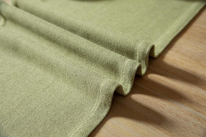 Burlap Style Farmhouse Table Runner, 14x36 Inches Light Sage Green | Thick - Image 6