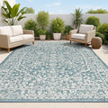 JONATHAN Y Boho Medallion Indoor Outdoor Area Rug 8X10 Teal/Gray, Malta by JONATHANY