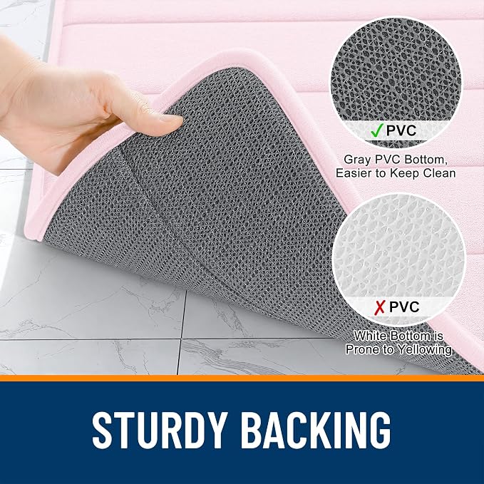 OLANLY Memory Foam Long Bathroom Rugs Runner 44x20, Super Soft Absorbent Bath - Image 7