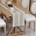NEWISHER Farmhouse Braided Striped Embroidery Table Runner 60 inches, Rustic by Newisher