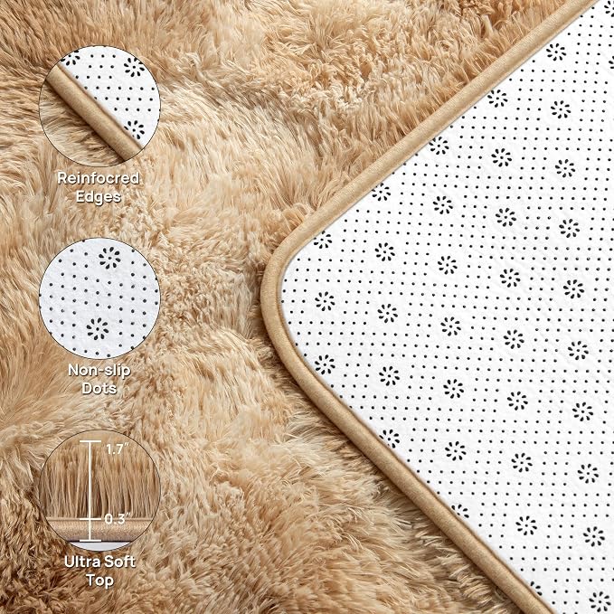 Deerhoo Shag Area Rug, 4 X 6 Tie-Dyed Plush Fuzzy Rugs - Image 4