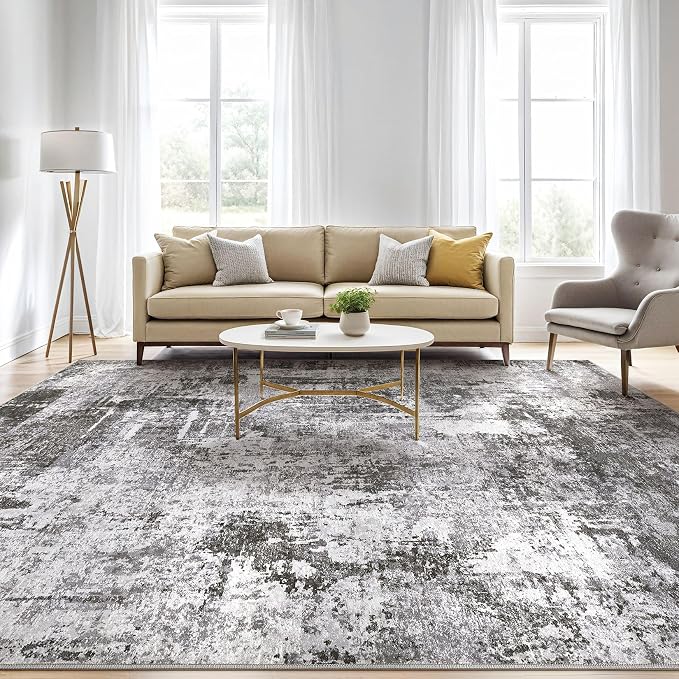7x9 Area Rug Living Room: Machine Washable Large Abstract Modern Soft Rugs - Image 5