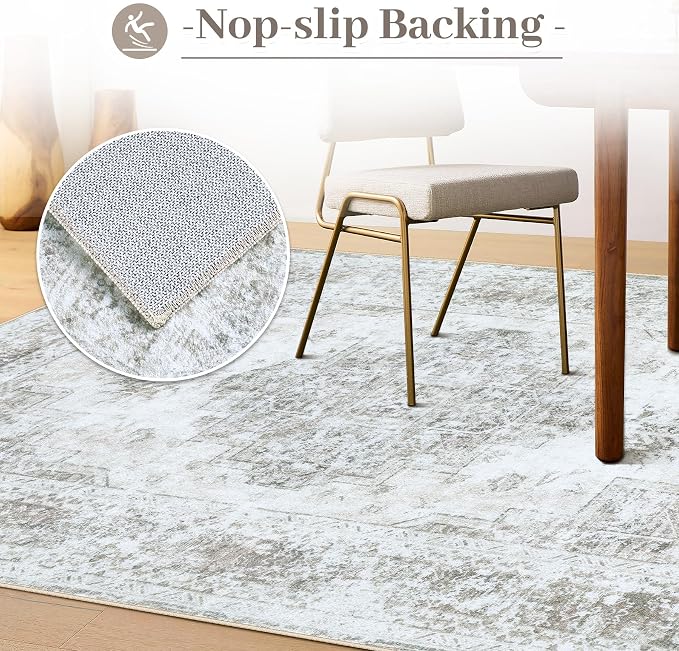 XLUEZ Area Rug 10x12 Living Room Rugs, Machine Washable Vintage Distressed - Image 7