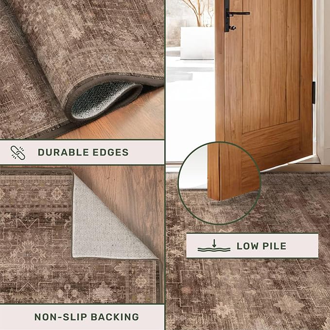 Hazo Haus Boho Brown Living Room Rug 6x8 - Image 5