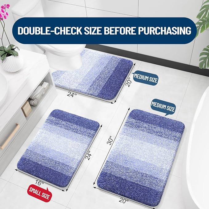 OLANLY Bathroom Runner Rugs Mat 47x20, Extra Soft Absorbent Microfiber Bath Rugs - Image 2