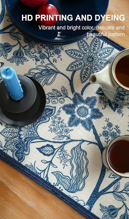 Designer Vintage Linen Extra Long Table Runner, Dining Table, Kitchen Decor - Image 4