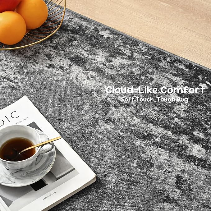 2x8 Black Rug Runners for Hallways Kitchen Runner Rug Non Slip Washable Black - Image 6