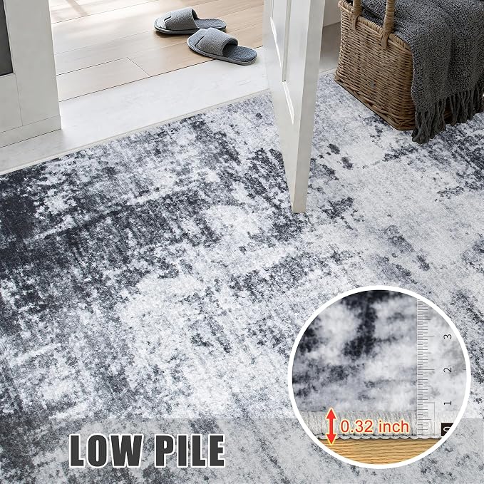 Washable Area Rug 2x3 Entryway Rug: Washable Modern Abstract Soft Thin Rug - Image 7