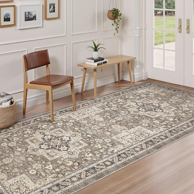 Vintage Hallway Runner Rug 3x10: Large Soft Washable Entryway - Image 3