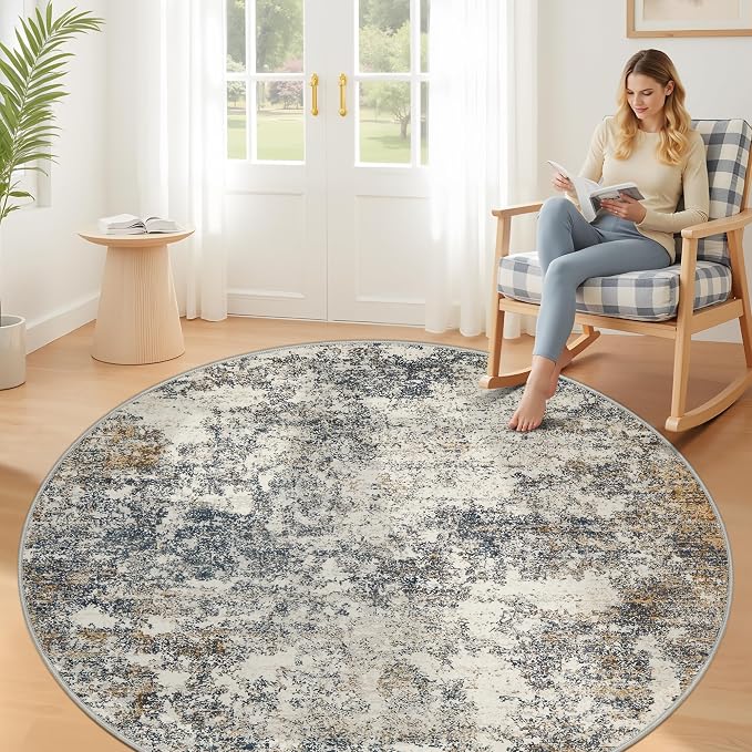 6ft Washable Round Rug - Image 2