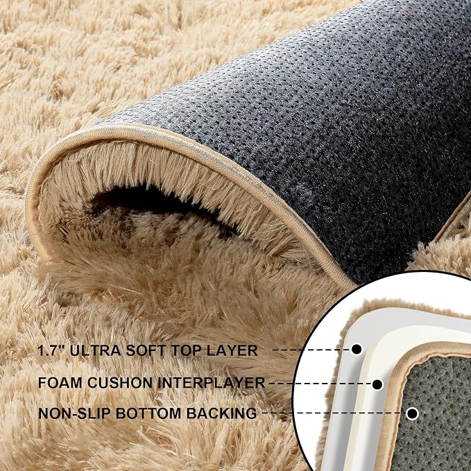 8x10 Area Rugs for Living Room, Large Fluffy Rugs for Bedroom, Fuzzy Shag Soft - Image 4