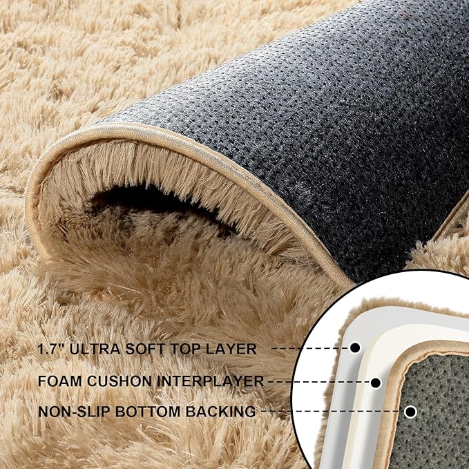 6x9 Area Rugs for Living Room, Large Fluffy Rugs for Bedroom, Fuzzy Shag Soft - Image 4