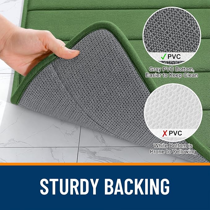 OLANLY Memory Foam Bath Mat 40x32, Super Soft Absorbent Bathroom Rugs, Quick Dry - Image 7