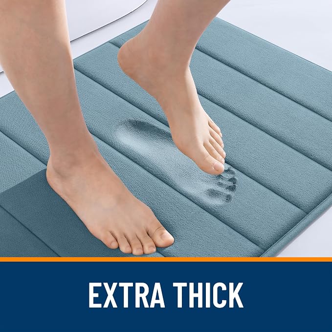 OLANLY Memory Foam Bath Mat 24x16, Super Soft Absorbent Bathroom Rugs, Quick Dry - Image 6