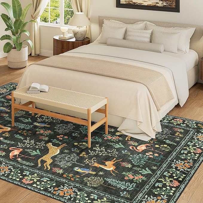 DUKINO 8x10 Rug, Washable Animal Living Room Rug - Image 3