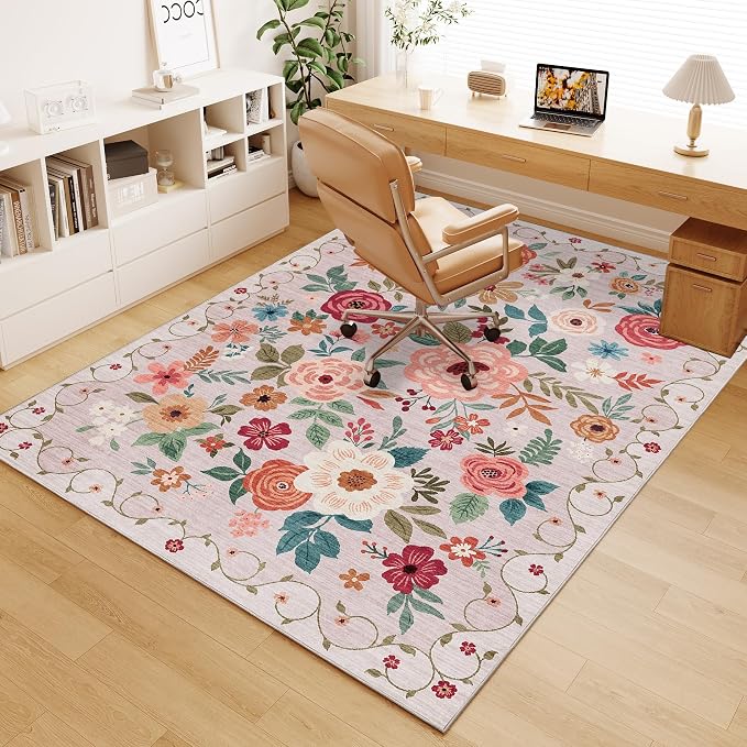 DUKINO 6x9 Area Rug, Floral Rugs - Image 9