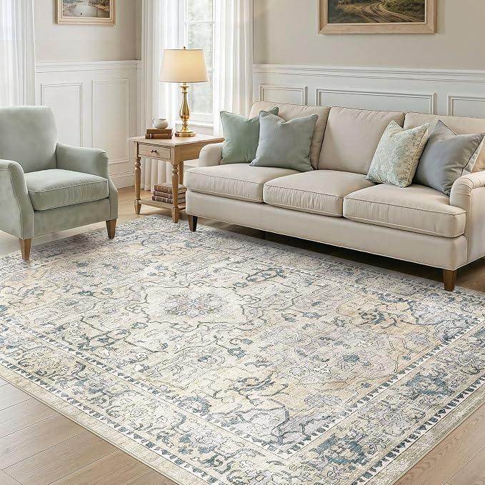 cotiled 8x10 Area Rug Machine Washable Vintage Carpet - Image 5