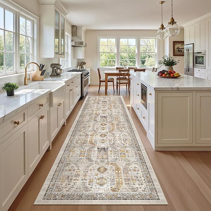 Madane Hallway Runner Rug 2'6''x10' Kitchen Runner, Non Slip Vintage Runners by Madane