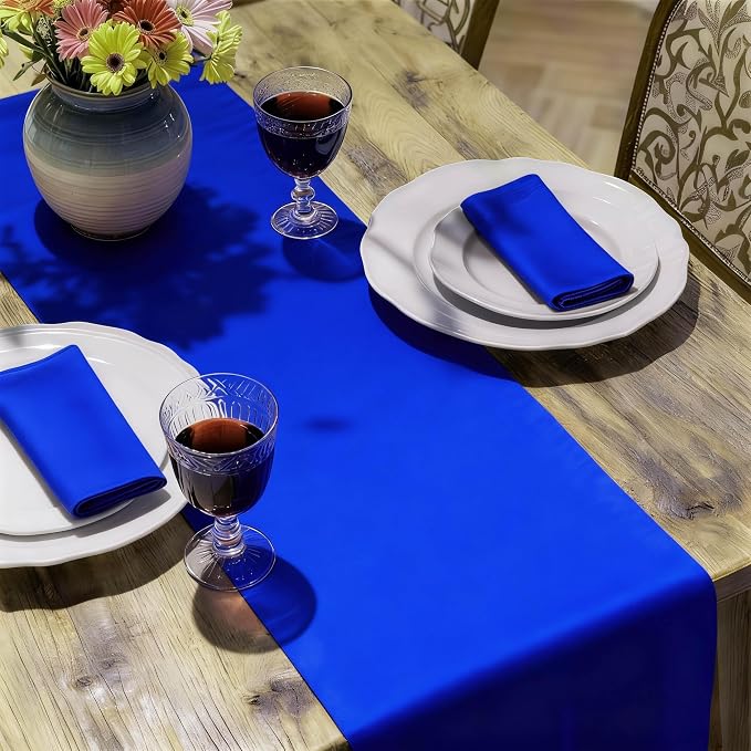 MEANMOY Royal Blue Table Runner 108 Inches Long Waterproof Table Runners | - Image 6