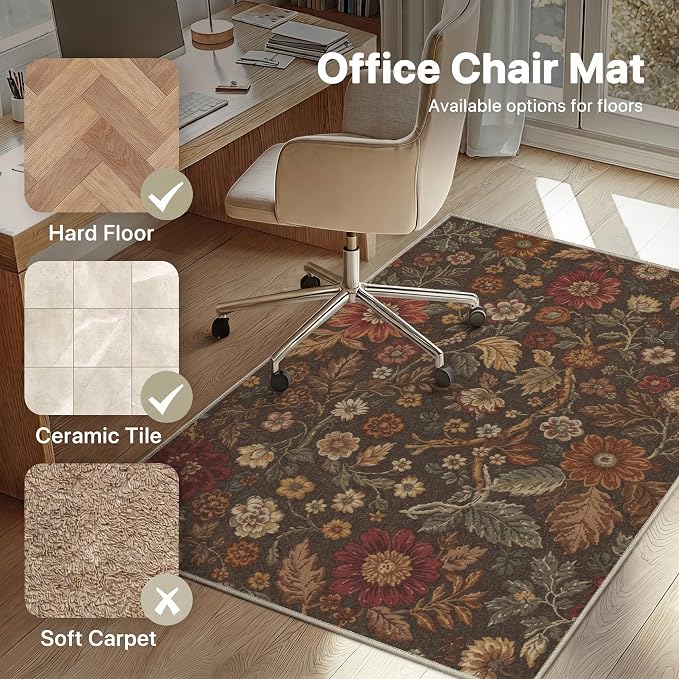 48"x72" Office Chair Mat for Hardwood Tile Floor, Under Desk Carpet Protector - Image 3
