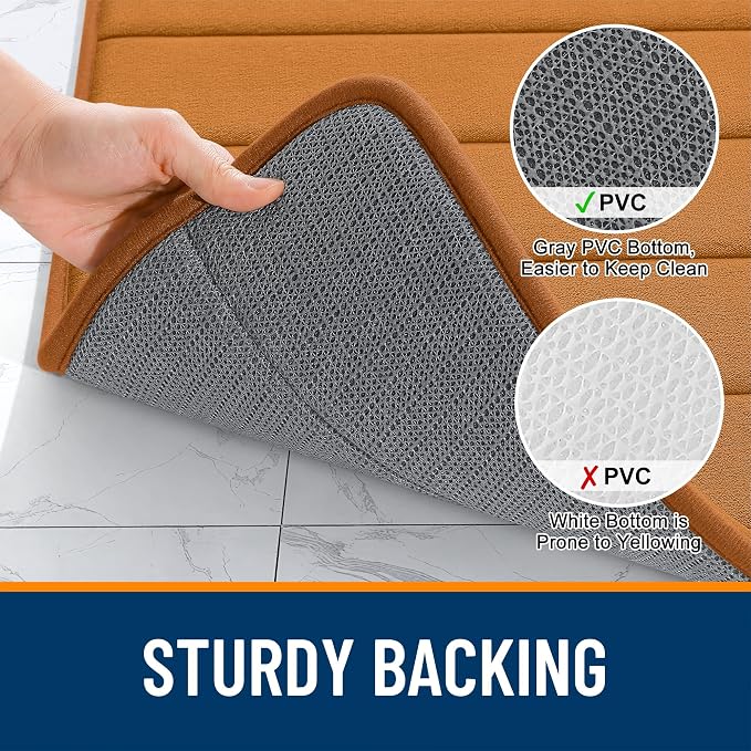OLANLY Memory Foam Long Bathroom Rugs Runner 47x20, Super Soft Absorbent Bath - Image 7