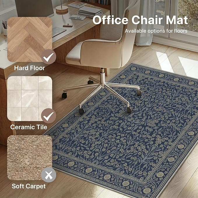 36"x48" Office Chair Mat for Hardwood Tile Floor, Under Desk Carpet Protector - Image 3