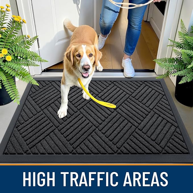 OLANLY Front Door Mat Outside Entrance 33x21, Heavy Duty Sturdy Natural Rubber - Image 5