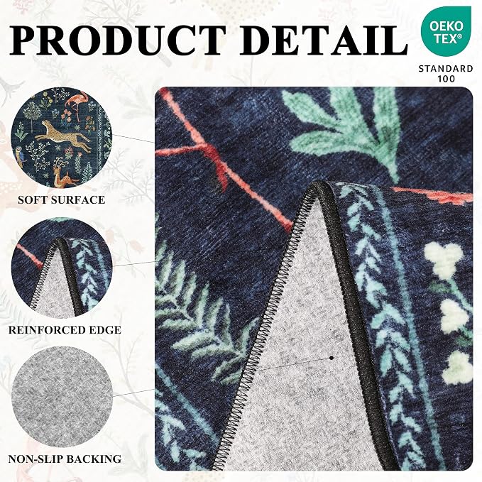 DUKINO 2.6x8 Rug for Hallway, Washable Kitchen Runner Rug - Image 4