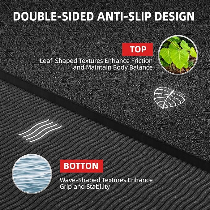 Extra Large Yoga Mat – 72"x48" or 78"x57", 1/4"–1/2" Thick Mat - Image 4