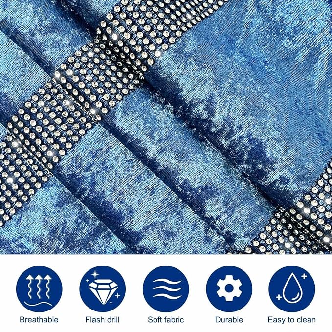 Fancy Blue Table Runner, Ombre Velvet, Modern Style - Image 5