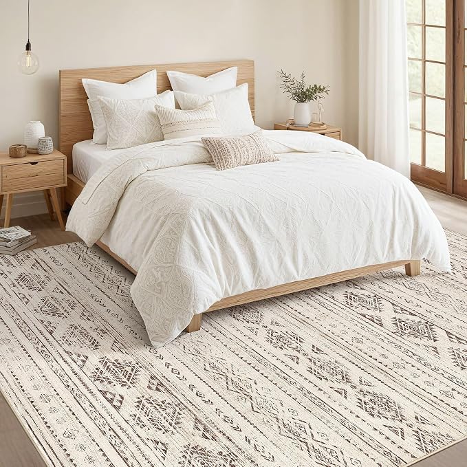 Nakagishi Area Rug Living Room Rugs: 5x7 Washable Boho Large Neutral Farmhouse - Image 6