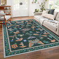Mushroom 8 X 10 Rug for Living Room Non Slip Washable 8x10 Rug for Bedroom by ROYHOME