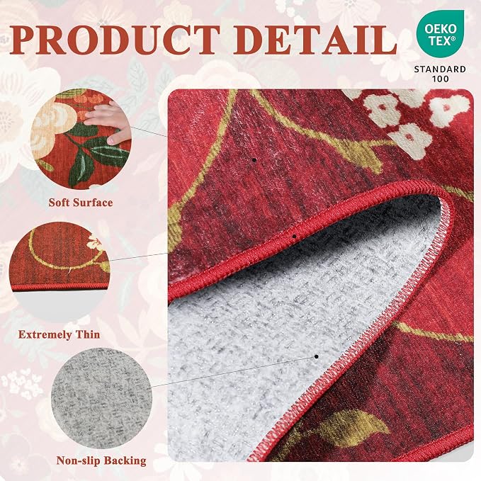 DUKINO 2x6 Runner Rug for Hallway, Washable Kitchen Runner Rug - Image 5
