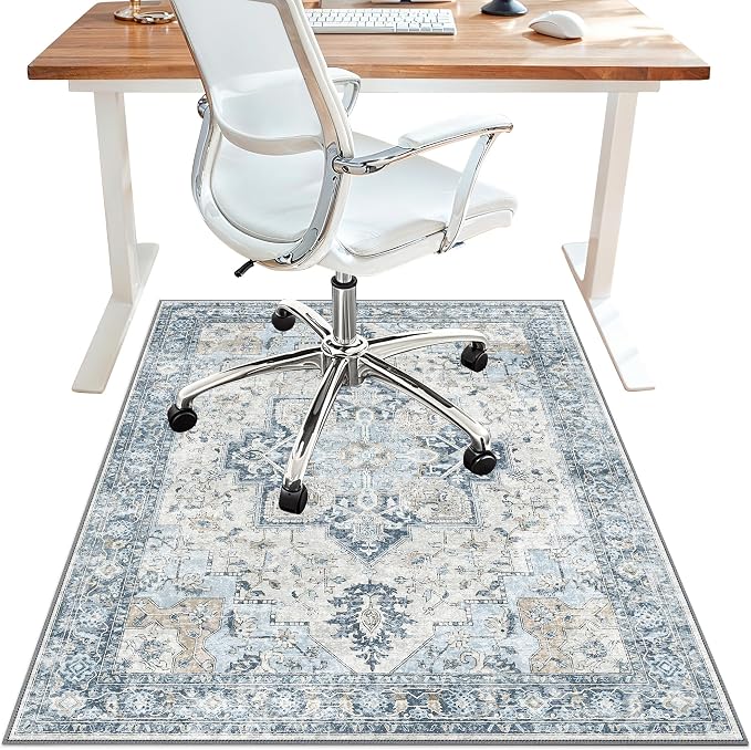 30"x48" Office Chair Mat for Hardwood Tile Floor, Under Desk Carpet Protector by BESBLEE