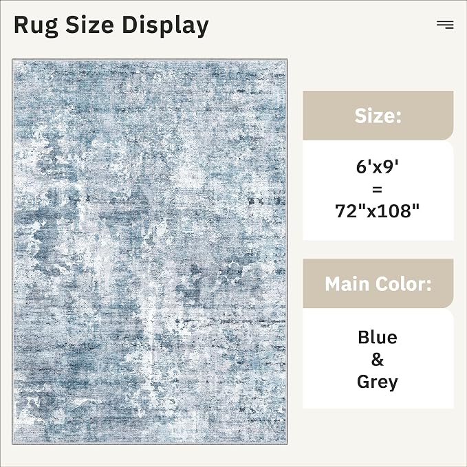 Soalmost Area Rug 6x9 Abstract Rugs - Image 5