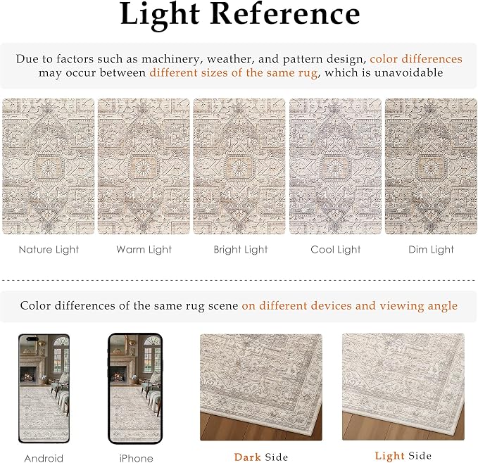 2x5 Washable Vintage Runner Rug Beige Oriental Hallway Kitchen Throw Rug - Image 6