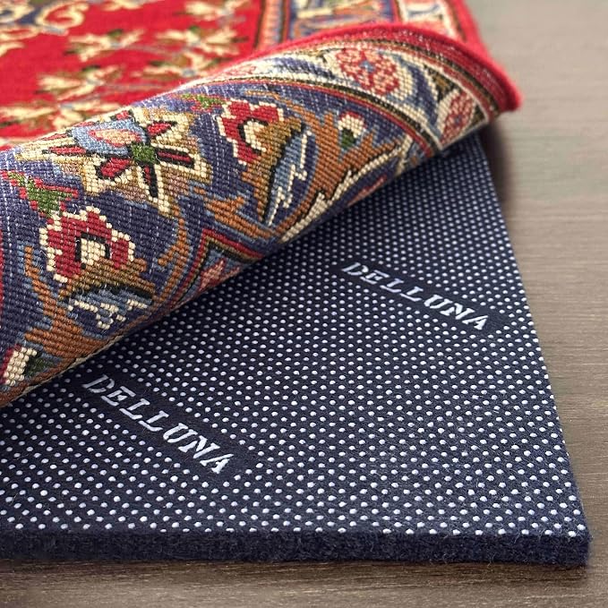 DELLUNA Non-Slip Area Rug Pad 3/8" 2.5'x10' Thick Double Side Rubber + Felt by DELLUNA