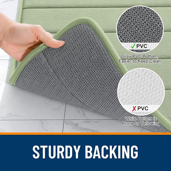 OLANLY Memory Foam Long Bathroom Rugs Runner 47x24, Super Soft Absorbent Bath - Image 7